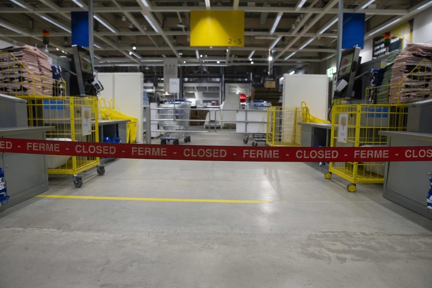 A view of Ikea store prior on its reopening day during the spread of the pandemic Coronavirus (COVID-19) disease, in Geneva, Switzerland, Monday, March 1, 2021. From today the Swiss authorities relax  ...
