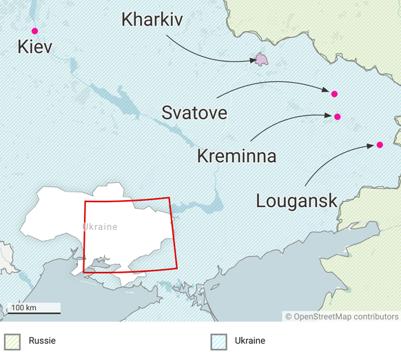 Kharkiv, Kreminna, Svatove et Lougansk.
