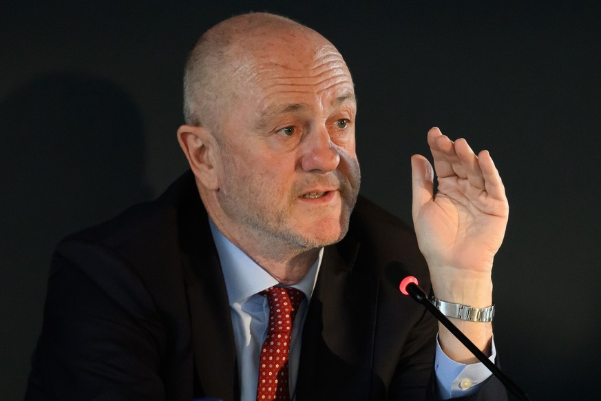 FORO ITALICO, ROME, ITALY - 2026/04/14: Angelo Binaghi, president of the italian Tennis and Padel Federation, FITP, attends the press conference of the upcoming Internazionali BNL d'Italia 2026 t ...