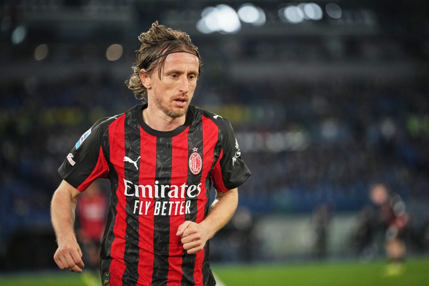 AC Milan's Luka Modric in action during a Serie A soccer match between Lazio and Milan, in Rome, Italy, Sunday, March 15, 2026. (AP Photo/Andrew Medichini)
Luka Modric