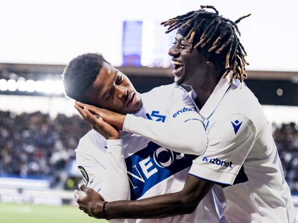 Beyatt Lekoueiry (à gauche) et Gaoussou Diakite se sont tous les deux illustrés en marquant face à Breidablik jeudi à la Tuilière.