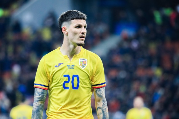 March 22, 2024, Bucuresti, Romania,2024 International Friendly, L�nderspiel, Nationalmannschaft Romania vs Northern Ireland, National Arena Stadium, Bucuresti, Romania 20 Dennis Man portrait image