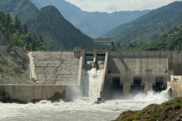 This photograph taken on May 3, 2025 shows the Neelum Jhelum Hydropower Project in Nausari, about 40kms from Muzaffarabad, the capital of Pakistan-administered Kashmir. Pakistan&#039;s military said a ...