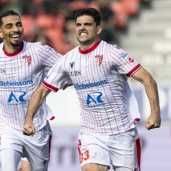 Rilind Nivokazi (à droite) a été le grand homme du match à Tourbillon.