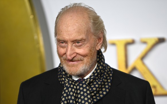 epa09626077 British actor and and cast-member Charles Dance arrives at the world premiere of the film &#039;The King&#039;s Man&#039; in London Britain, 06 December 2021. The film will be released in  ...