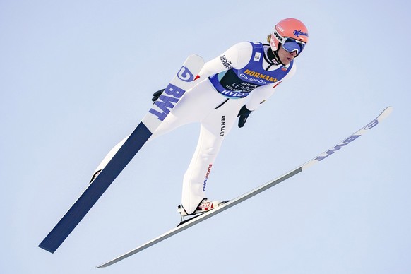 Dawid Kubacki from Poland during ski jumping RAW AIR HS 124 during the Holmenkollen Ski Festival , Oslo, Norway, Saturday March 11, 2023. (Terje Bendiksby/NTB via AP)