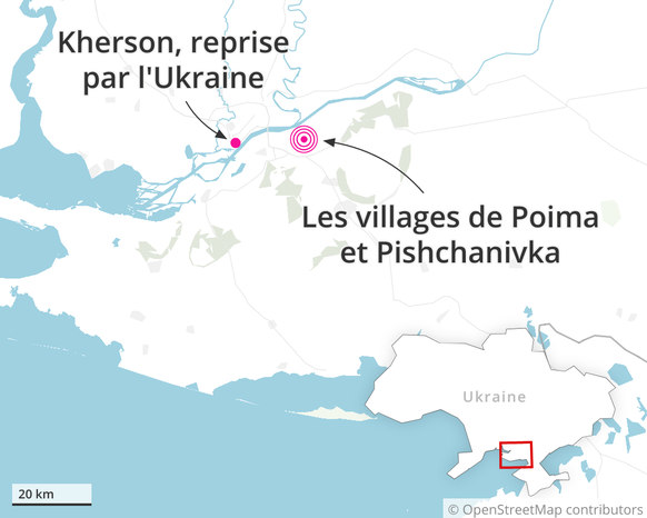 Opération près de Kherson dans les villages de Poima Pishchanivka.