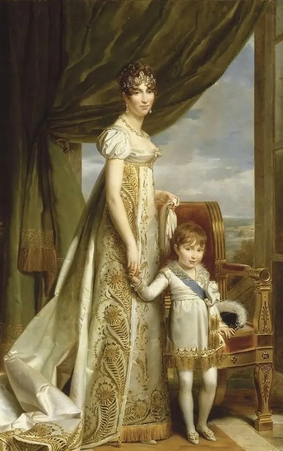 Louis-Napoléon enfant, en compagnie de sa mère.
https://commons.wikimedia.org/wiki/File:Reine_de_Hollande_et_son_fils.jpg
