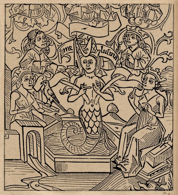 Illustration de fée tirée d&#039;une vieille gravure sur bois, 1902.