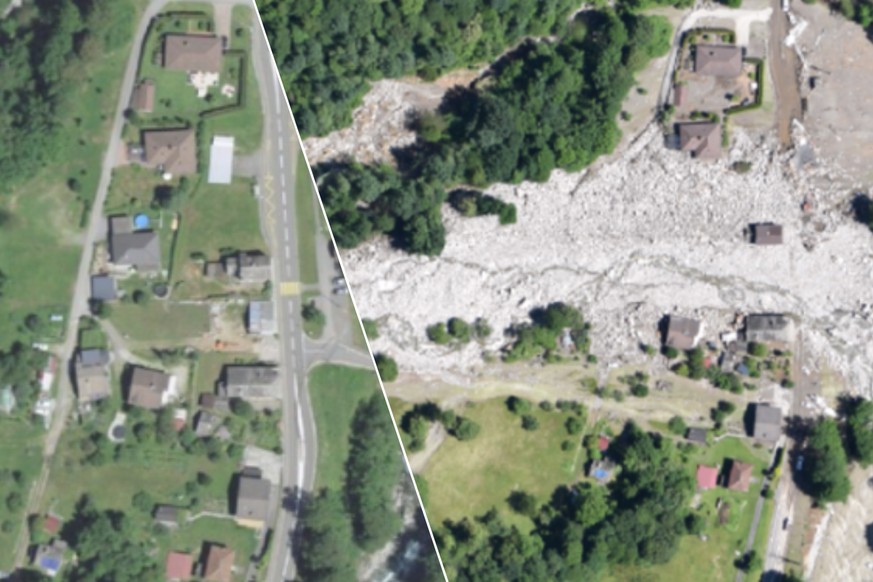 Ces photos montrent la violence des intempéries dans les Grisons