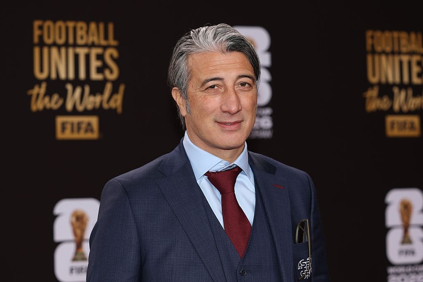 WASHINGTON, DC - DECEMBER 05: Murat Yakin, Head Coach of Switzerland, poses on the red carpet prior to the FIFA World Cup 2026 Official Draw at John F. Kennedy Center for the Performing Arts on Decemb ...