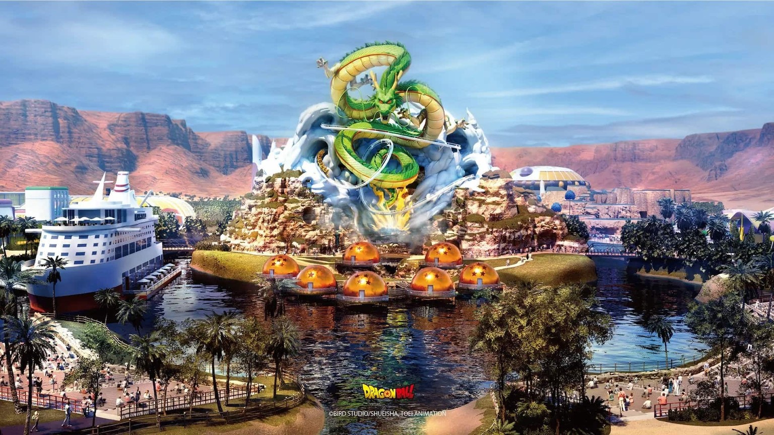 Le gigantesque dragon Shenron sera le cœur du parc.