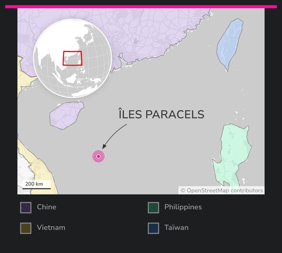 îles Paracels, carte de la situation.