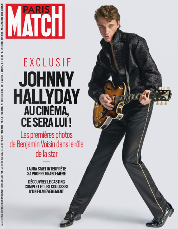 Benjamin Voisin en Johnny Hallyday en Une de Paris Match