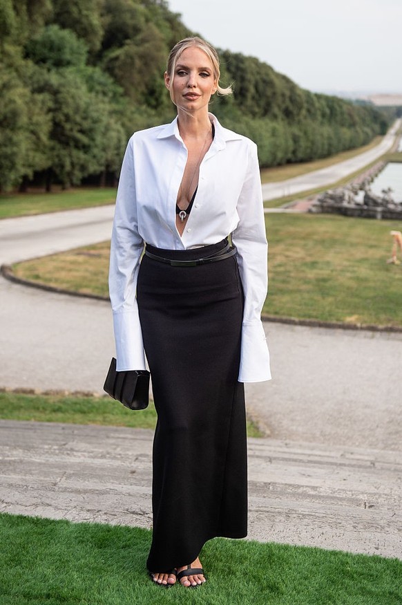 CASERTA, ITALY - JUNE 17: Leonie Hanne attends the Max Mara Cruise fashion show at Reggia Di Caserta on June 17, 2025 in Caserta, Italy. (Photo by Ivan Romano/Getty Images)