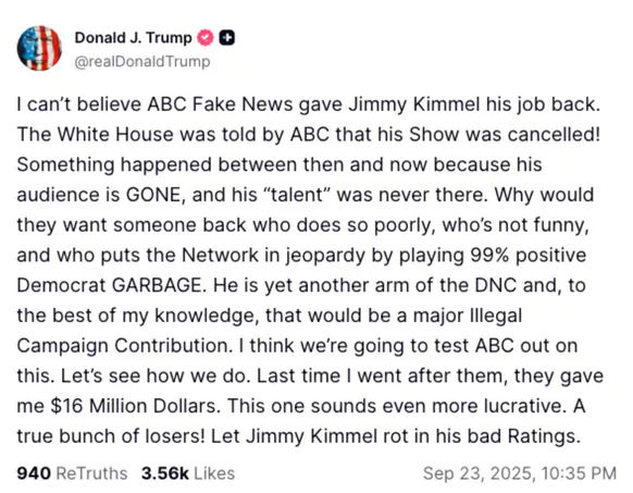 Donald Trump s&#039;est fendu d&#039;un message très direct sur son réseau social.