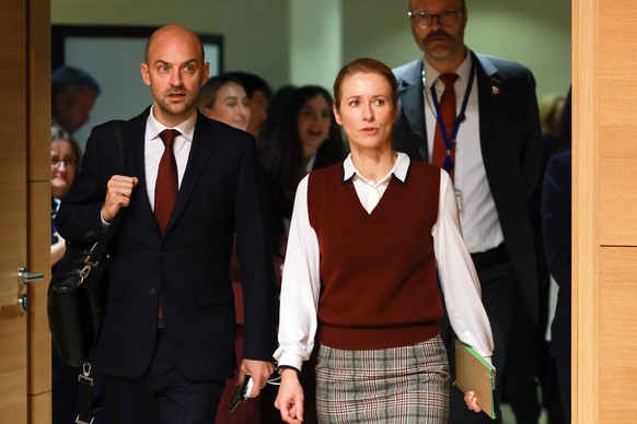 epa12466656 French Minister for Europe and Foreign Affairs Jean-Noel Barrot (L) and EU High Representative of the European Union for Foreign Affairs and Security Policy Kaja Kallas (R) arrive before t ...