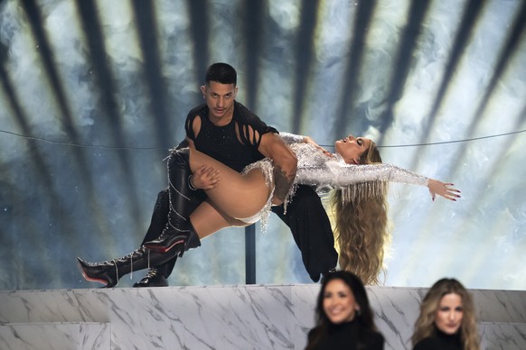 Spain&#039;s Melody performs the song &quot;Esa diva&quot; during the first semi-final at the 69th Eurovision Song Contest in Basel, Switzerland, on Tuesday, May 13, 2025. (KEYSTONE/Georgios Kefalas)