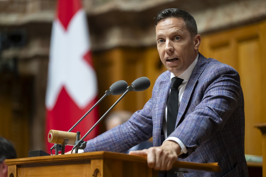 Christian Imark, SVP-SO, spricht waehrend der Herbstsession der Eidgenoessischen Raete, am Montag, 23. September 2024 im Nationalrat in Bern. (KEYSTONE/Anthony Anex)