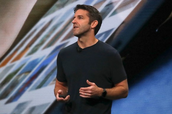 FILE - John Ternus, Apple's V.P. of Hardware Engineering, discuss the latest development for the iPad Pro during an event to announce new products Tuesday Oct. 30, 2018, in the Brooklyn borough o ...