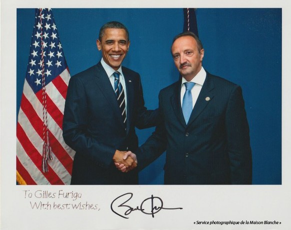 Gilles Furigo et le président Barack Obama.