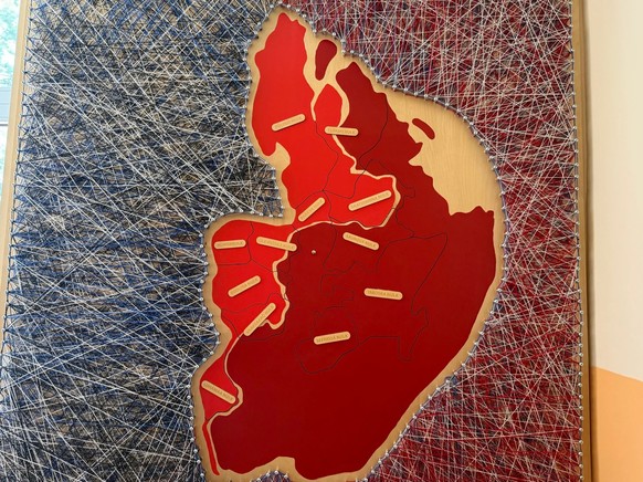 La région historique de Setomaa: les zones en rouge clair se trouvent en Estonie, celles en rouge foncé en Russie.