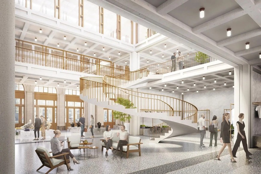 Voici à quoi ressemblera un jour l&#039;aile nord de la gare centrale de Zurich, juste à côté des voies.
