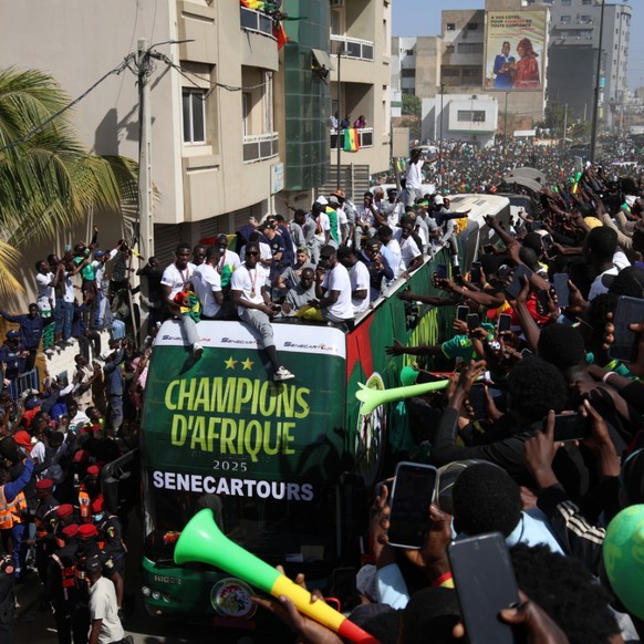 Dakar était en liesse pour accueillir la sélection sénégalaise sacrée championne d'Afrique dimanche