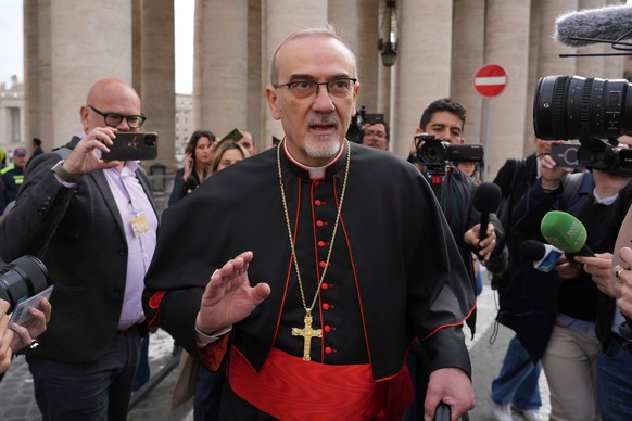FILE - Cardinal Pierbattista Pizzaballa arrives for a college of cardinals&#039; meeting at the Vatican, April 24, 2025. (AP Photo/Andrew Medichini, File)
Pierbattista Pizzaballa