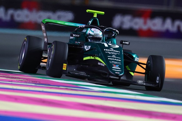 JEDDAH, SAUDI ARABIA - MARCH 07: Tina Hausmann of Switzerland and PREMA Racing (19) drives on track during qualifying prior to Round 1 Jeddah of the F1 Academy at Jeddah Corniche Circuit on March 07,  ...