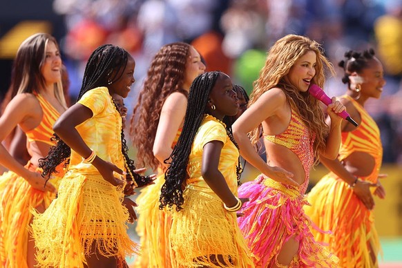 EAST RUTHERFORD, NEW JERSEY - JULY 19: Shakira performs during the FIFA World Cup 2026 Final match between Spain and Argentina at New York New Jersey Stadium on July 19, 2026 in East Rutherford, New J ...