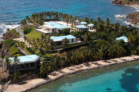 Facilities at Little St. James Island, one of the properties of financier Jeffrey Epstein, are seen in an aerial view, near Charlotte Amalie, St. Thomas, U.S. Virgin Islands July 21, 2019. REUTERS/Mar ...