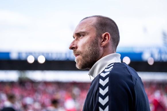 Denmark v Ukraine, football friendly, Odense, Denmark Odense, Denmark. 07th, June 2026. Christian Eriksen of Denmark enters the pitch for the football friendly between Denmark and Ukraine at Odense St ...