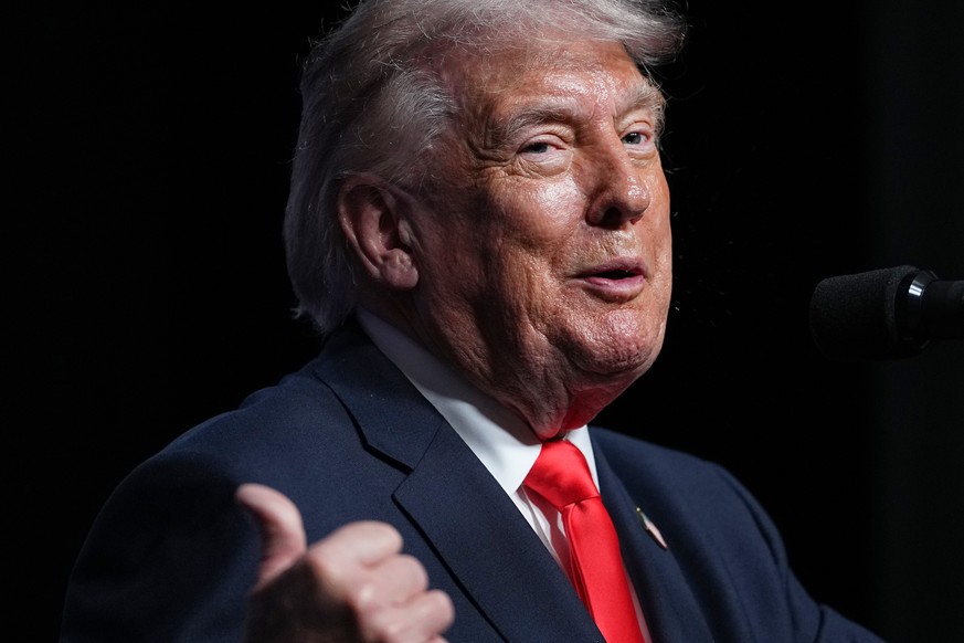 President Donald Trump speaks at the Raymond F. Kravis Center for the Performing Arts in West Palm Beach Fla., Friday, May 1, 2026. (AP Photo/Matt Rourke)
Donald Trump