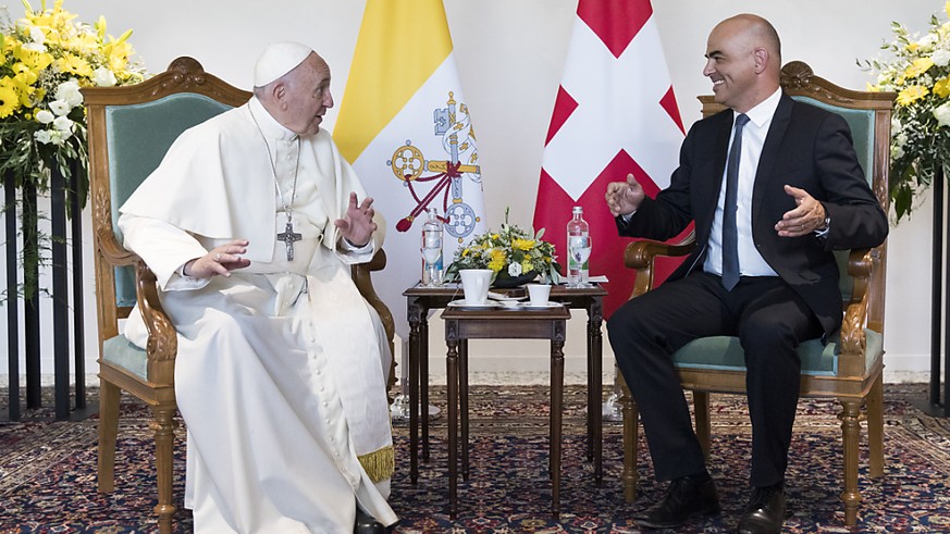 Alain Berset a déjà rencontré le pape François, en juin 2018 à Genève (archives).