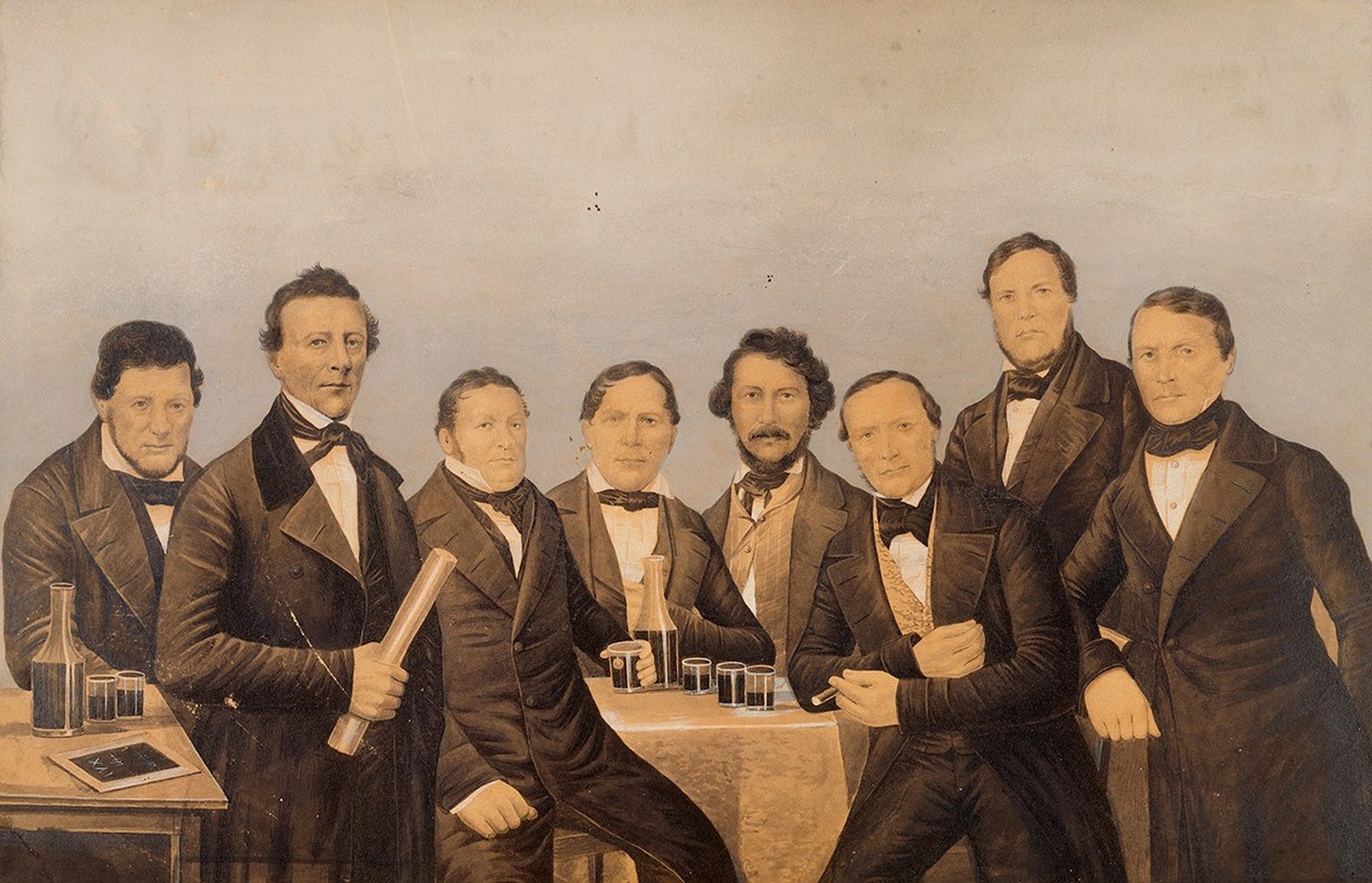 Portrait de groupe d’après épreuve sur papier salé de Johann Baptist Isenring, 1839.
https://permalink.nationalmuseum.ch/100146536