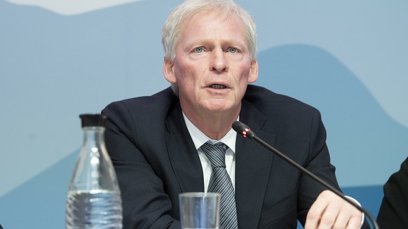 Claudio Zali State Councillor of the Canton Ticino during the Press conference on the referendum of 28 September 2025 on Wednesday, 15 April 2026 at the Palazzo delle Orsoline in Bellinzona. In Septem ...