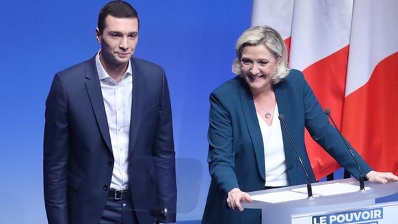 Jordan Bardella et Marine Le Pen.