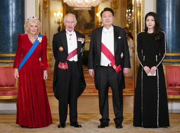 State Visit to the UK by the President of South Korea Catherine, Princess of Wales, at a State Banquet for the President and First Lady of South Korea at Buckingham Palace in London on the first day o ...