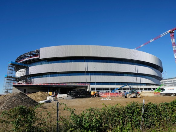 La construction de l&#039;Arena Santa Giulia, ici photographiée le 24 octobre dernier, a pris plus de temps que prévu.