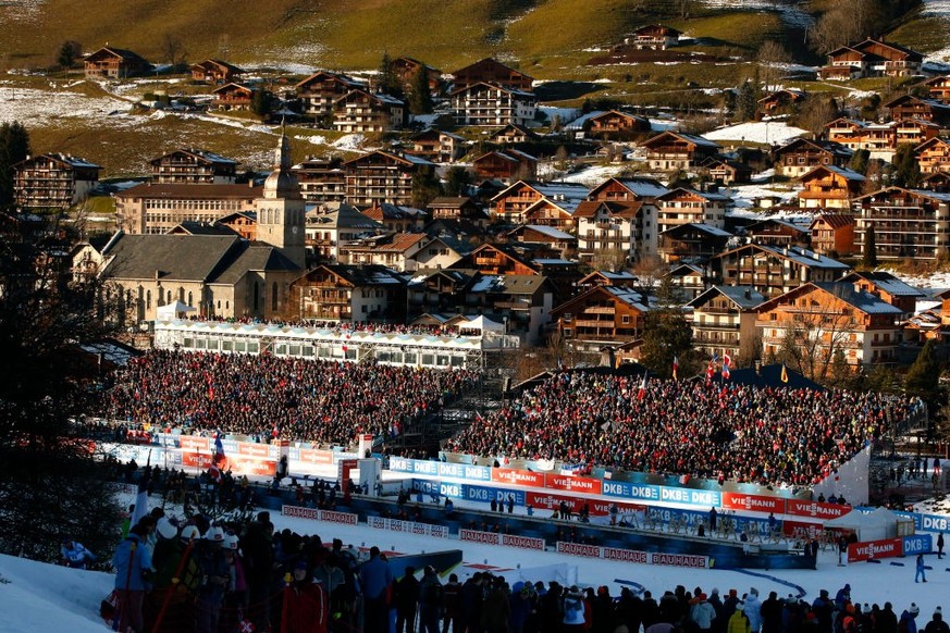 LE GRAND-BORNAND, FRANCE - DECEMBER 19: A general view during the IBU Biathlon World Cup Men&#039;s 10 km on December 19, 2019 in Le Grand-Bornand, France. (Photo by Christophe Pallot/Agence Zoom/Gett ...