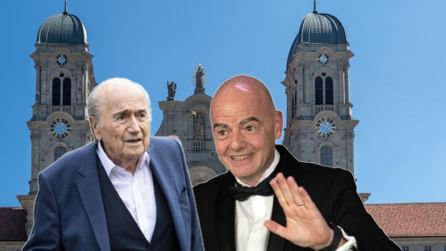 Gianni Infantino (à droite) et la Fifa ont porté plainte contre l&#039;ex-président de l&#039;instance, Sepp Blatter. En vain.