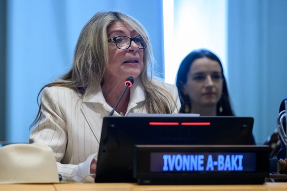 Ivonne A-Baki, ici lors d'une prise de parole devant l'ONU à New York.