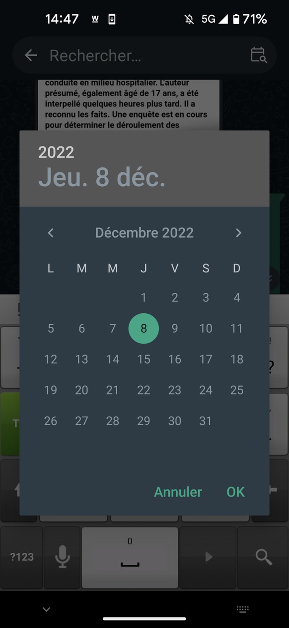 WhatsApp lance une fonction de recherche par date