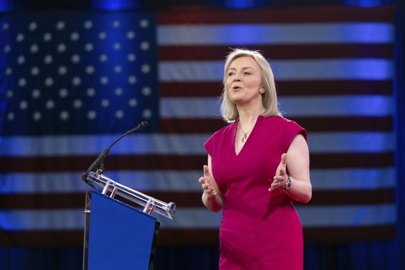 Former British Prime Minister Liz Truss speaks during the Conservative Political Action Conference, CPAC, in Oxon Hill, Md., Thursday, Feb. 20, 2025. (AP Photo/Jose Luis Magana)
Liz Truss