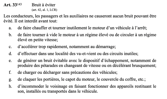 Quels sont le bruits à éviter?