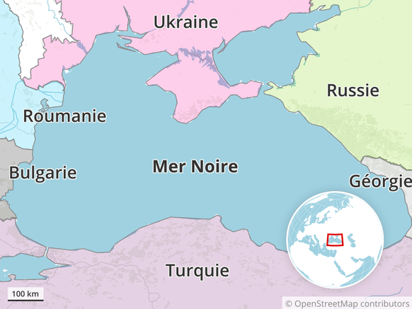 Mer Noire, la carte de la région.