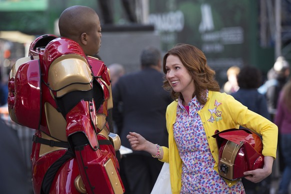 In this image released by Netflix, Tituss Burgess, left, and Ellie Kemper appear in a scene from &amp;quot;Unbreakable Kimmy Schmidt.&amp;quot; The series was nominated for an Emmy Award or outstandin ...