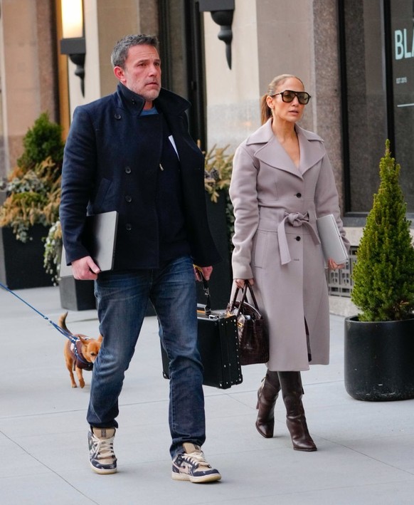 NEW YORK, NEW YORK - MARCH 29: Ben Affleck and Jennifer Lopez are seen on March 29, 2024 in New York City. (Photo by Gotham/GC Images)