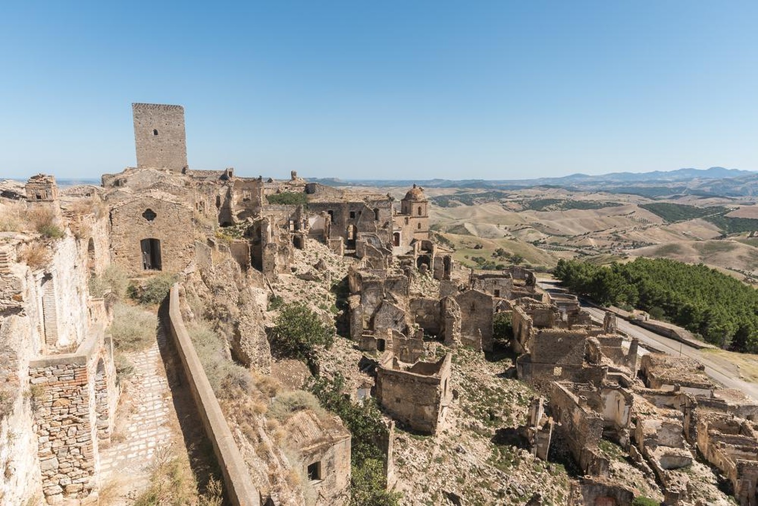 Craco, Italie. Ville médiévale désertée suite à une série de glissement de terrain